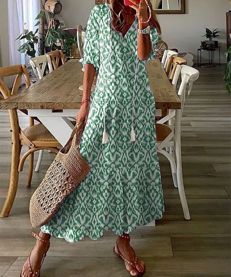 Luna | Flattering Bohemian A-Line Maxi Dress