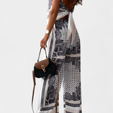 Louisa Paisley Set: Bandeau Top and Wide-Leg Pants