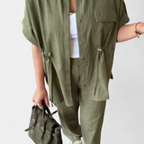 Lani Relaxed Fit Two-Piece Linen and Cotton Set