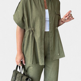 Lani Relaxed Fit Two-Piece Linen and Cotton Set