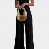 Pilarica Halter Neck Asymmetrical Top with Wide-Leg Pants Set