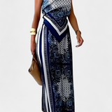 Louisa Paisley Set: Bandeau Top and Wide-Leg Pants