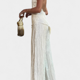 Pilarica Halter Neck Asymmetrical Top with Wide-Leg Pants Set