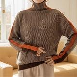 Eleanor | Luxe Herringbone Mock-Neck Sweater