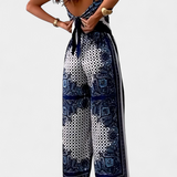 Louisa Paisley Set: Bandeau Top and Wide-Leg Pants