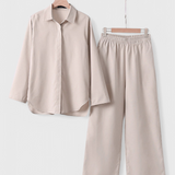 Skye Relaxed Fit Two-Piece Linen-Cotton Ensemble