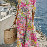 Chérie | Midi dress with flowers, wide and light