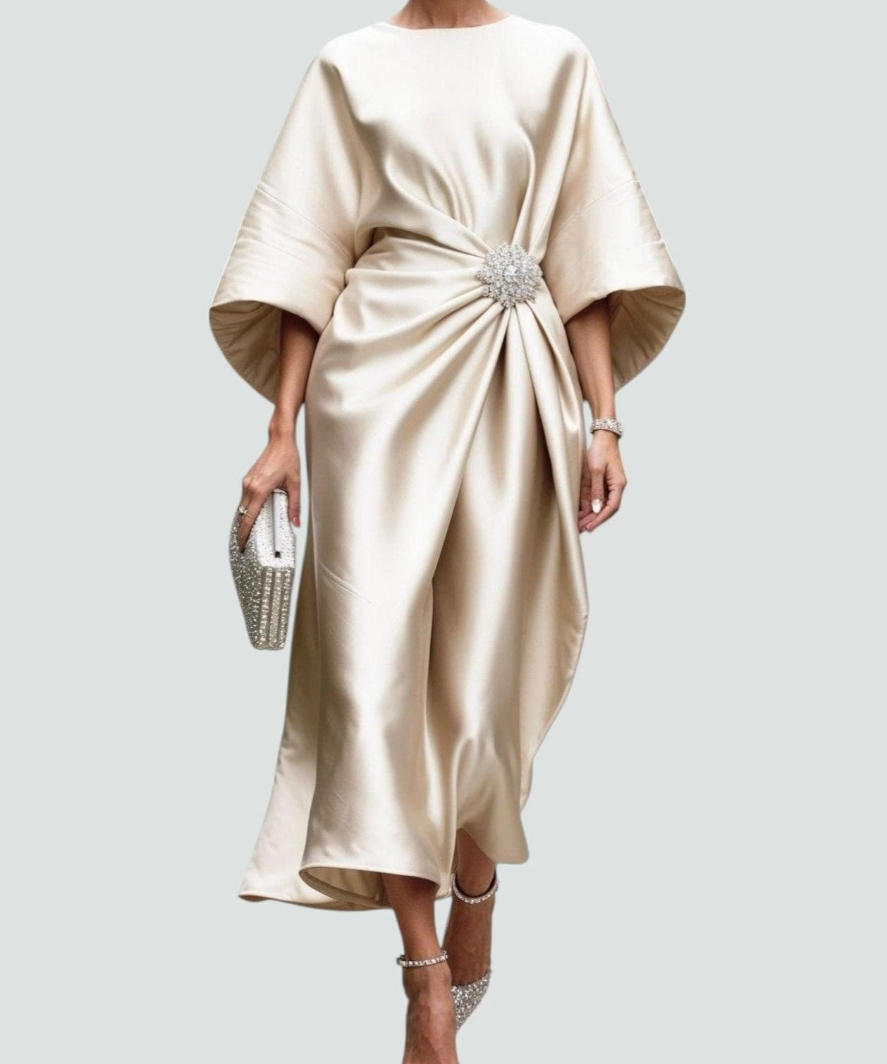 Dolores | Elegant Flowing Evening Midi Dress