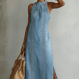 Julia | Vintage Lace Denim Dress