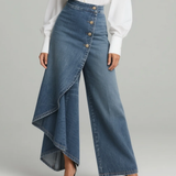 Laura | Wrap-Style Denim Pants