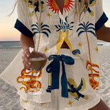 Katherine | Celestial Print Two-Piece Summer Set
