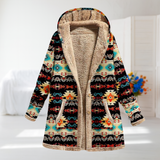 Riley | Black Patchwork Hooded Fleece Jacket