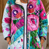 Janet | Abstract Floral Quilted Jacket