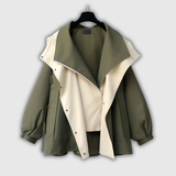 Lindsey | Two-Tone Windbreaker with Stand Collar