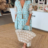 Mana | Chic Floral V-Neck Maxi Dress