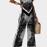Louisa Paisley Set: Bandeau Top and Wide-Leg Pants
