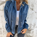 Audrey | Hooded Corduroy Zip Jacket