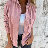 Audrey | Hooded Corduroy Zip Jacket