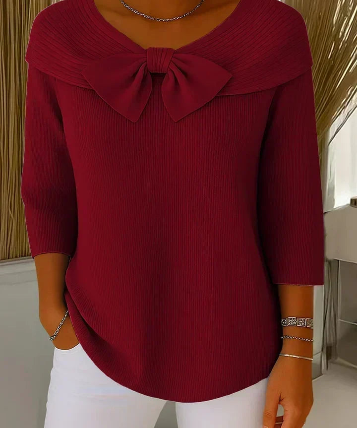 Tivella™ | Sweater with Bow and Round Neckline