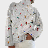 Cheryl | Artistic Knit Turtleneck Top