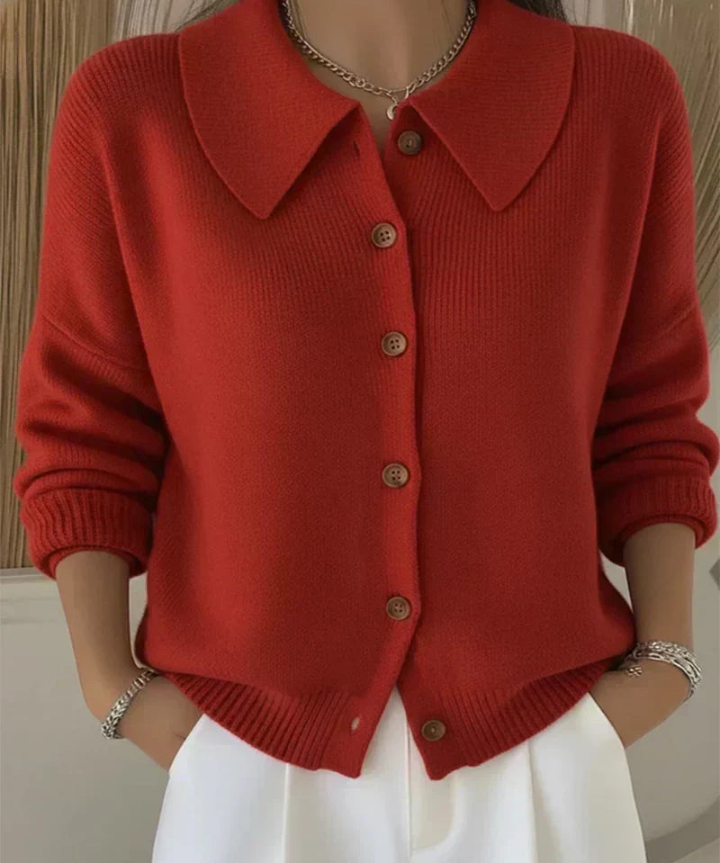 Marilyn | Collared Button-Front Cardigan