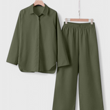 Skye Relaxed Fit Two-Piece Linen-Cotton Ensemble