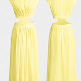 Jocelyn High Neck Top and Flowing Skirt with Side Slits