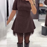 Cassie - A-Line Patchwork Dress