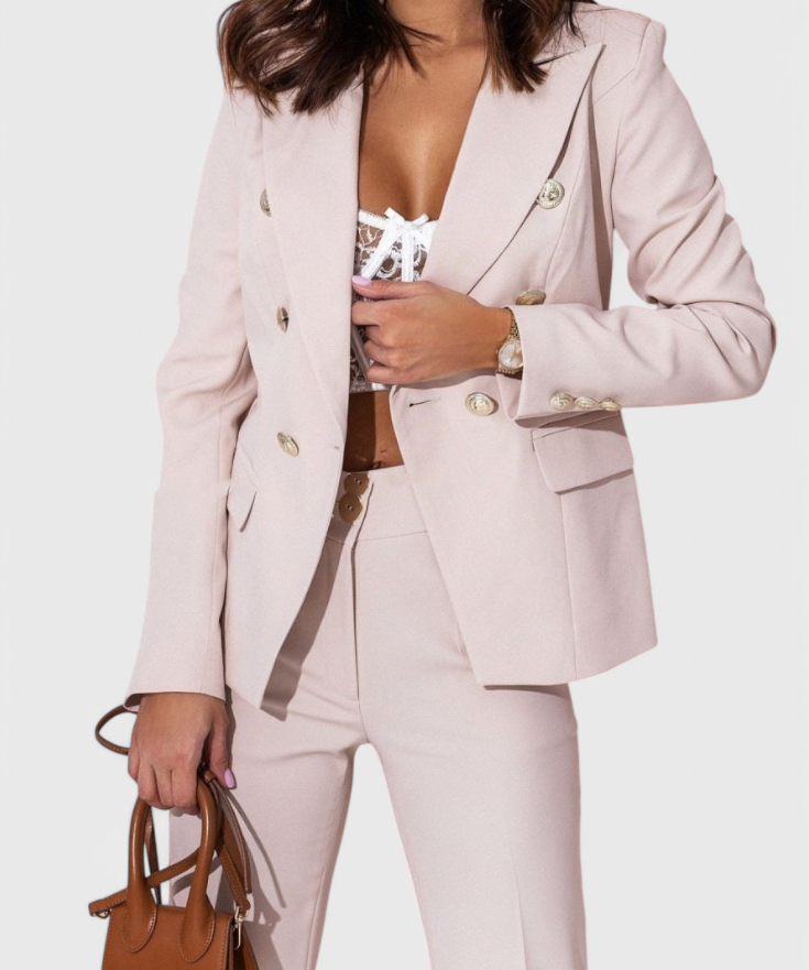 Rosalind Fitted Blazer with Slim Trousers