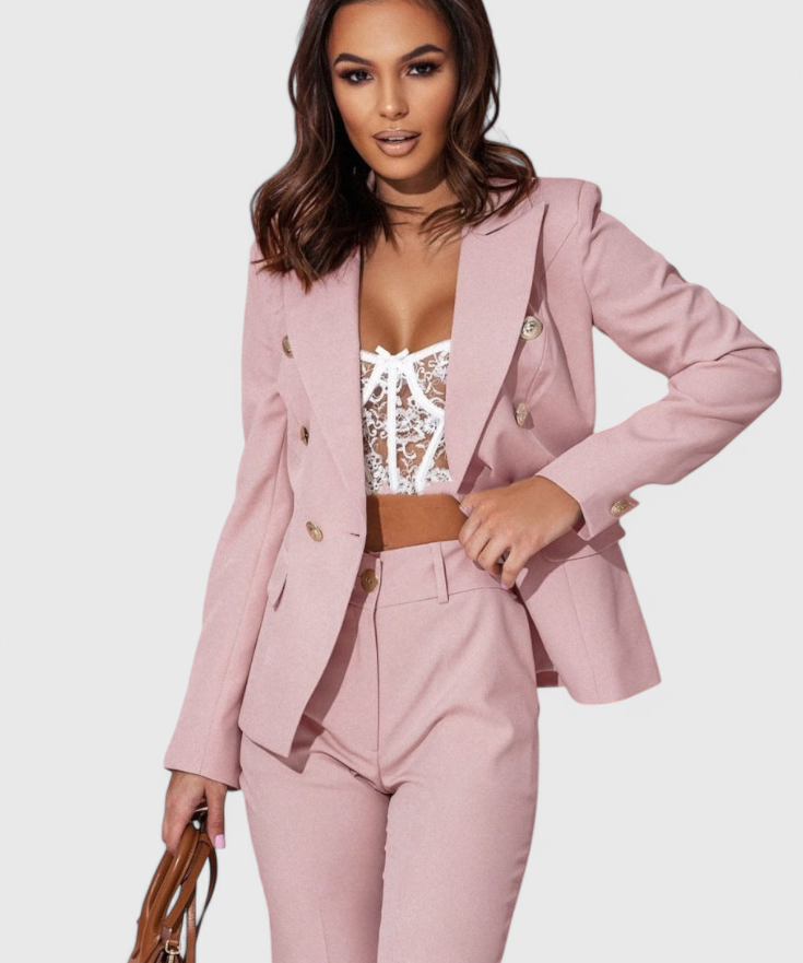 Rosalind Fitted Blazer with Slim Trousers