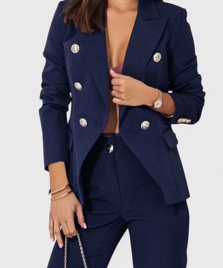 Rosalind Fitted Blazer with Slim Trousers