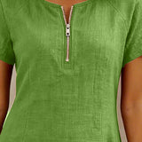 Fiona | Cotton Dress with Zipper Pocket