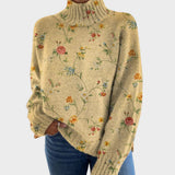 Bernice | Artistic Print Turtleneck Sweater