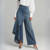 Laura | Wrap-Style Denim Pants