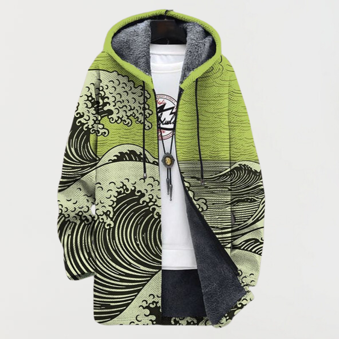 Kathrin | Wave-Design Hooded Cardigan