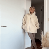 Amanda | Oversized Teddy Jacket with Stand Collar