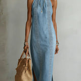 Julia | Vintage Lace Denim Dress