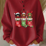Grethe | Retro Christmas Sweater Featuring Dog Design