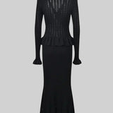 Prudence Knit Ensemble: Ruffled Cardigan and Flared Midi Skirt