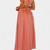 Jocelyn High Neck Top and Flowing Skirt with Side Slits