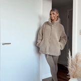 Amanda | Oversized Teddy Jacket with Stand Collar