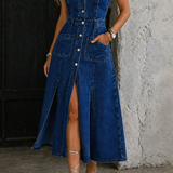 Harper | Open-Front Denim Dress