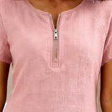 Fiona | Cotton Dress with Zipper Pocket