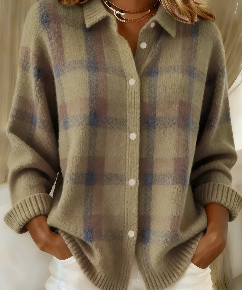 Joan | Plaid Knit Shirt Jacket