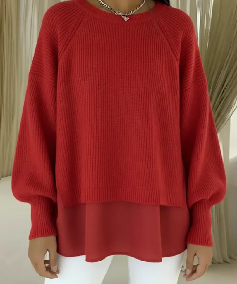Janet | Layered-Look Knit Sweater