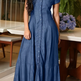 Eliza | Long Denim Dress