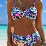 Elina | Abstract Print Thin Straps Bikini