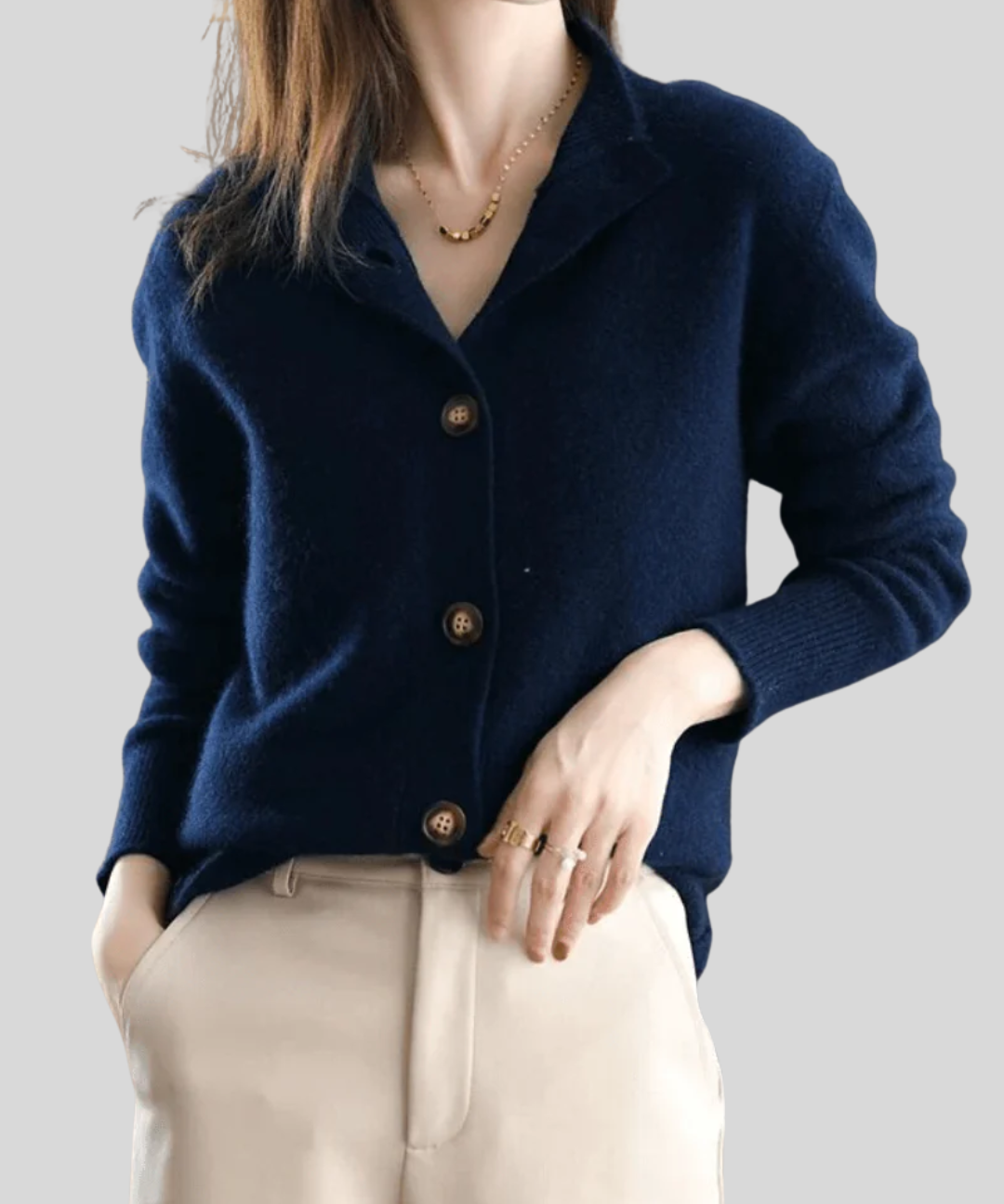 Claire | Retro Cashmere Cardigan