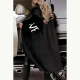 Gabrielle | Long Hooded Jacket with Knit Sleeves