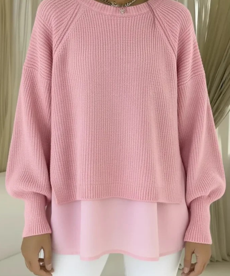 Janet | Layered-Look Knit Sweater